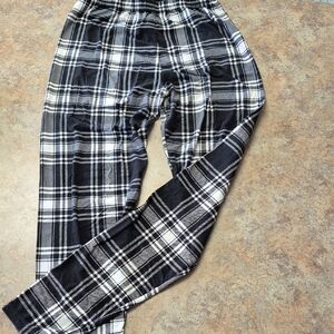 Plaid Black and White Men's Pants
